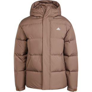 Adidas阿迪达斯男女冬季保暖运动上衣连帽鸭绒面包羽绒服JM9127