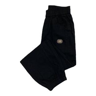 韩版纯色水洗牛仔裤女春季新款宽松束脚百搭高腰显瘦休闲哈伦裤子