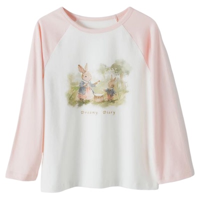 dreamydiary圆领卡通长袖纯棉T恤