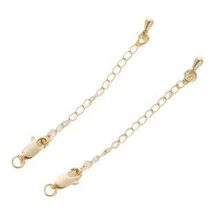 14k包金保色水滴尾链/手链项链延长链鱼尾扣弹簧扣头链接diy饰品