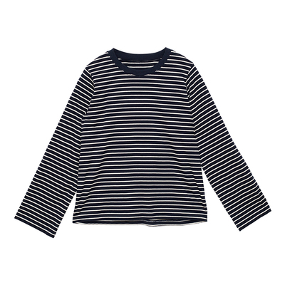 忘城长袖文艺复古条纹棉女