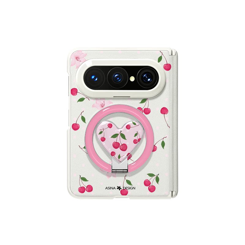 樱桃百合适用华为PuraXMax手机壳磁吸带支架小折叠PURA典藏版X全包Max中轴保护套CP防摔女purax2超薄新款简约
