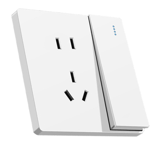 国际电工家用86型暗装墙壁带开关插座面板白色大板一开五孔单双控