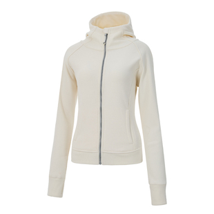 SW速惟加绒外套女秋冬修身显瘦连帽卫衣开衫高领抓绒保暖立领外套