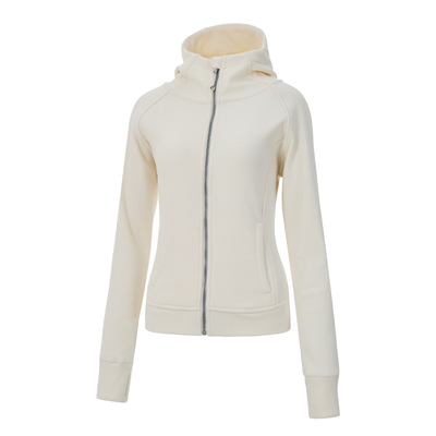 SW速惟加绒外套女秋冬修身显瘦连帽卫衣开衫高领抓绒保暖立领外套