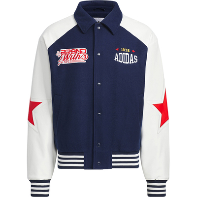 Adidas/阿迪达斯官方正品三叶草男女拼接保暖运动翻领外套JN0775