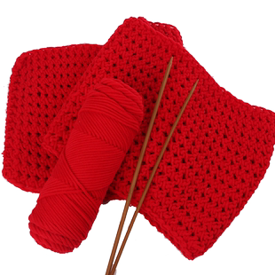 大红色酒红色红色大红色毛线羊绒线手工编织围巾宝宝毛衣专用diy