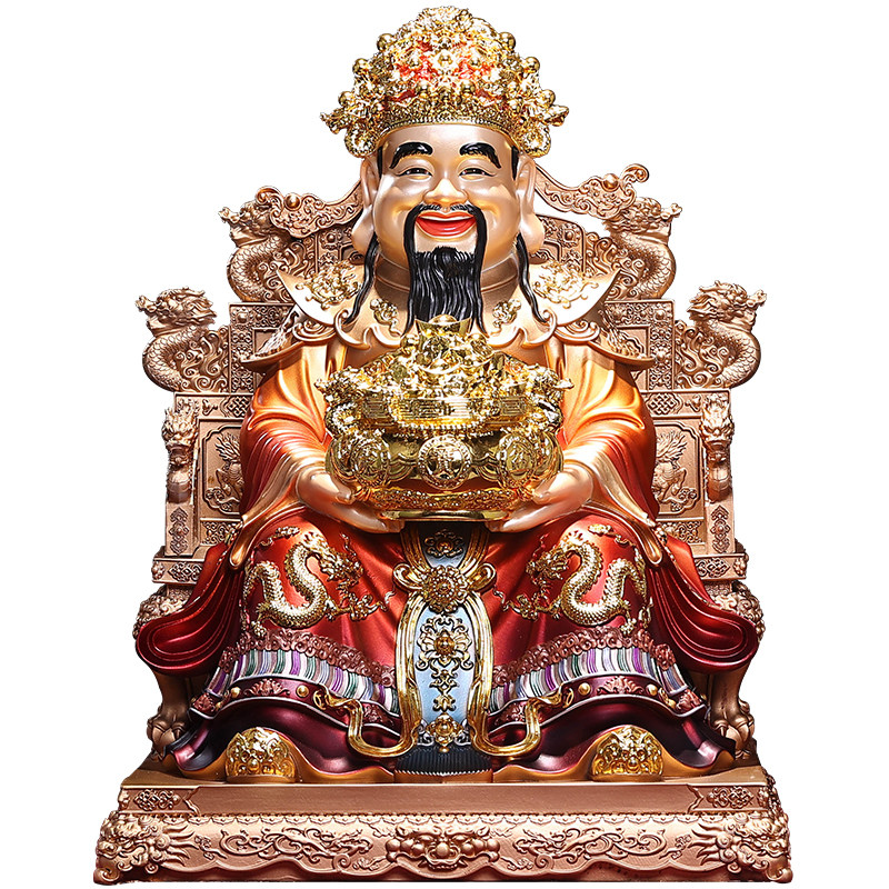 翡铜彩财神爷神像招财摆件比干范蠡家用文财神爷店铺开业供奉摆件