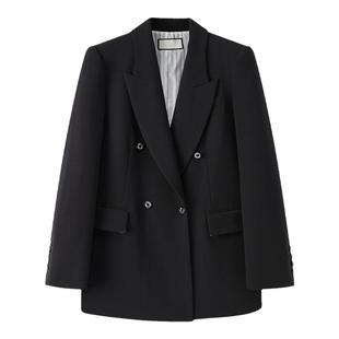 春秋西装套装女戗驳领暗黑系极简显瘦宽松廓形潮女高档干练西服