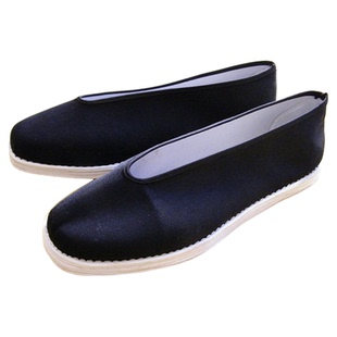 怀谷居汉服穿搭男款黑色圆头布鞋