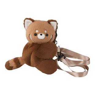 【小羊古力】小熊猫趴趴斜挎包可爱毛绒玩偶双肩背包包lolita礼物