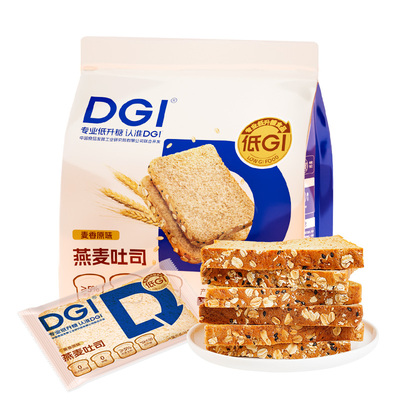 DGI吐司低GI全麦面包粗粮黑早餐0无糖精饱腹代餐控慢糖吐司零食品