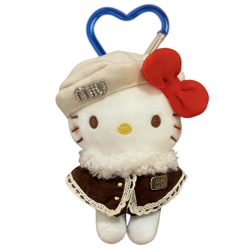 正版斗篷哈喽kt包挂件毛绒玩偶钥匙扣新年摆件helloKitty车载挂饰