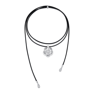 CINNLER「白山茶的香颂曲」蕾丝山茶花镂空设计感叠戴气质长项链