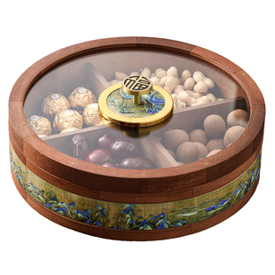 实木干果盘客厅茶几家用轻奢高档糖果盒过年坚果零食收纳盒水果盘