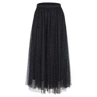 【幽纱幔】马天奴春夏新款网纱大摆半身裙长裙女下装百搭气质