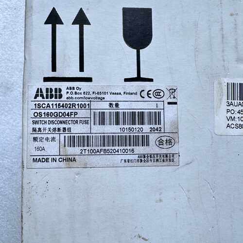 议价（可议价）ABB隔离开关熔断器组OS160GD04FP全新现货，包好包