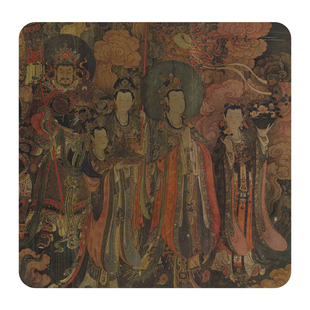 明代法海寺壁画《帝释天西》《帝释天东》全图高清微喷复制品仿古风书画文创字画古代人物画神仙画像长卷挂画