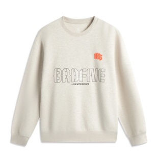 李宁冬季男子加厚保暖休闲运动卫衣反伍系列圆领套头内塔AWDV323