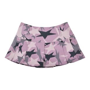 QUORRA S CHORD原创迷彩星星印花纯棉粉色低腰辣妹半身裙百褶裙