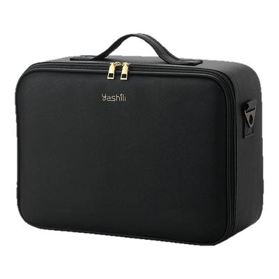 化妆包带led灯镜子护肤品加高