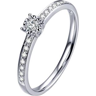 情人节TSL谢瑞麟18K排钻戒指结婚镶钻订婚钻戒女轻奢63234