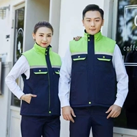 Синий хлопковый жилет