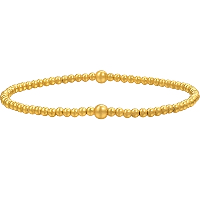 圣诞周生生足金文化祝福东方古祖小金珠盘缠古法黄金手链95649B