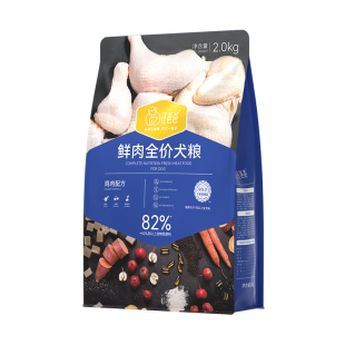 汪爸爸鲜肉全价鸡肉配方后生元狗粮无谷泰迪柯基冻干幼成犬4斤装