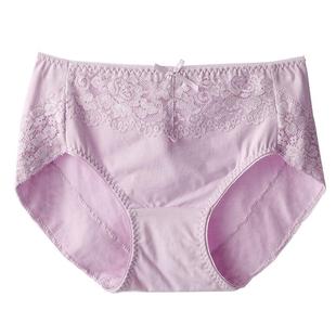 3条装女士中腰纯色棉质蕾丝边三角内裤包臀无痕舒适透气青年短裤