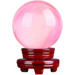 水晶球摆件粉色玻璃圆球十二星座爱情办公室客厅装饰结婚店铺开业