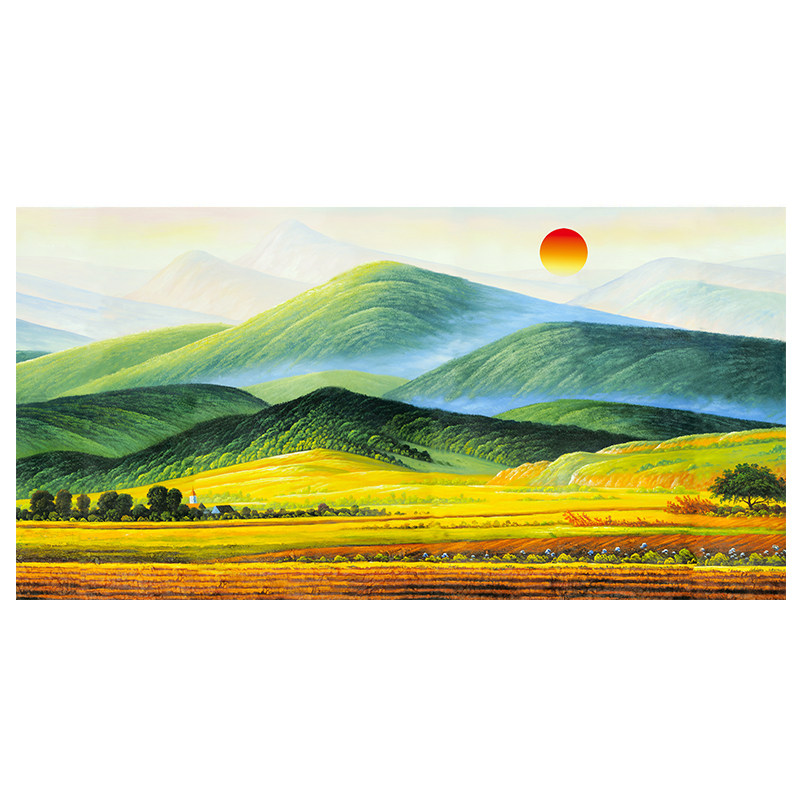 北欧简约现代油画巨人山高山大山现代装饰画