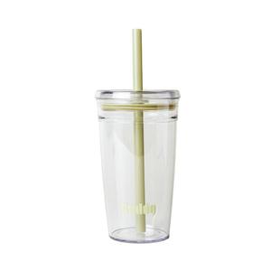 KUDDO咖啡吸管杯透明办公饮水杯暖手杯Tritan高颜值随行杯子450ml