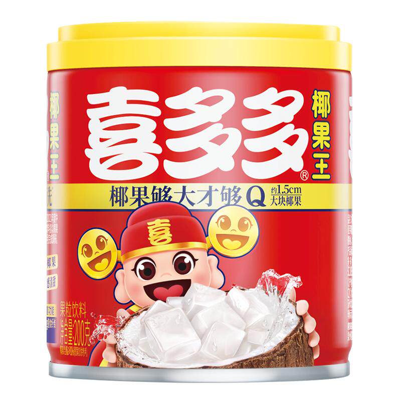喜多多椰果王水果罐头奶茶小料夏日饮料午后休闲零食200g*4罐装