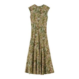 新中式改良旗袍真丝100%桑蚕丝单层曲线美感小碎花高级感连衣裙女