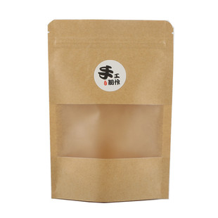 纯手工制作包装袋牛皮纸自封袋零食品阿胶糕麻花雪花酥烘培密封袋