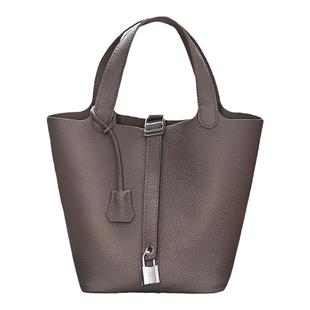 蠢小鱼togo纹头层牛皮H家菜篮子包女手提包diy手工包包自制材料包