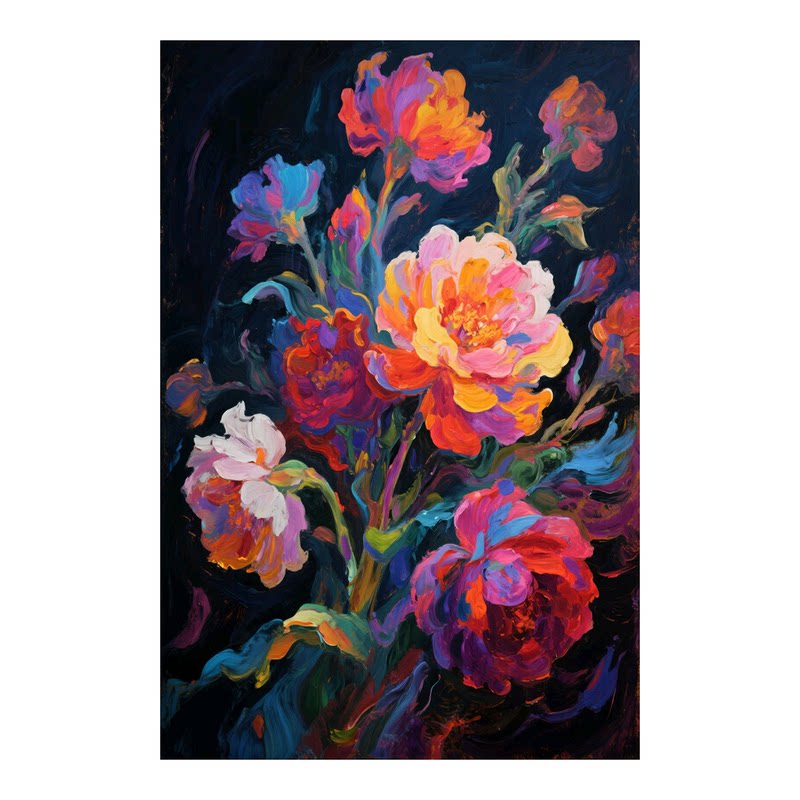可班艺术纯手绘油画唯美花卉挂画