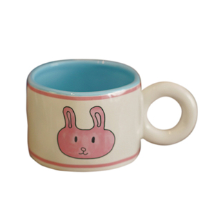 Endless stars日式ins简约手捏杯子彩绘兔兔马克杯陶瓷杯创意礼物