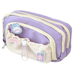 大容量笔袋文具盒铅笔盒可爱女孩小学生文具袋高颜值女生初中简约