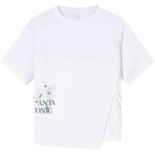 安踏冰丝短袖t恤女士夏季宽松透气简约休闲半袖运动上衣162538108