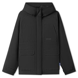 斯凯奇秋冬新款女款梭织连帽外套收腰百搭休闲工装短外套夹克