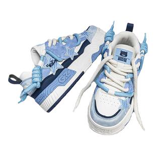 轨者GREZHER休闲板鞋男2026春季增高百搭厚底通勤运动星星鞋子男