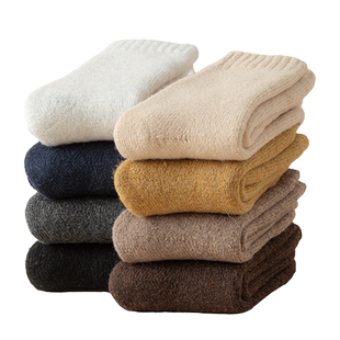 加厚棉袜子男士冬季中筒袜加绒保暖睡眠防臭运动毛巾毛圈长袜男款