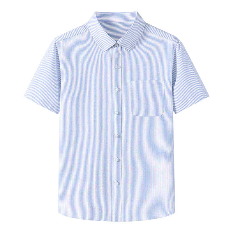 MindBridge男士简约条纹衬衫2025夏商务休闲上衣百搭通勤短袖衬衣