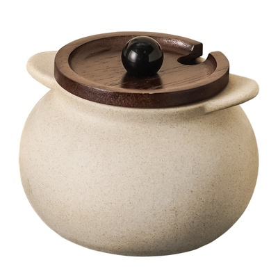 中古风猪油罐陶瓷油泼辣子调料罐