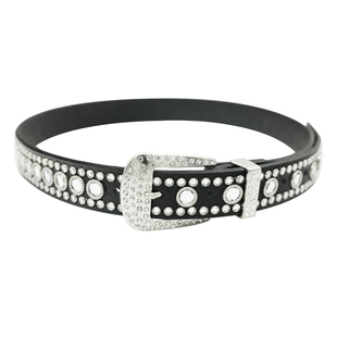 亚文化辣妹嘻哈摇滚腰带PU装饰水钻镶嵌皮带配裙裤个性时尚新潮流