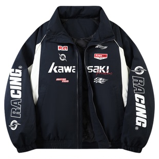 Kawasaki川崎90鸭绒美式复古高街字母撞色休闲户外保暖通勤羽绒服