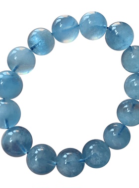 天然星光冰透海蓝宝手链饰品手串