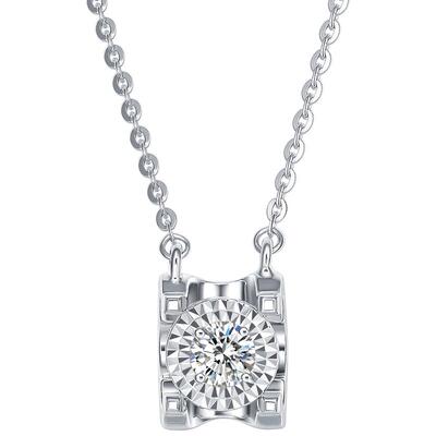 谢瑞麟18k金牛角镶爪钻石套链女